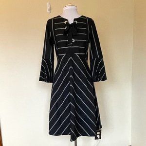 Beatrice B Italia Black And White Striped Dress Size SM (Size 4 in US sizes)